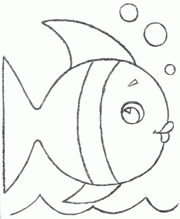 Раскраска Рисунок рыбы Скачать .  Распечатать 