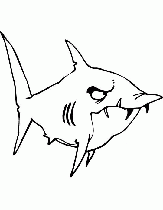Название: Раскраска Злая акула с торчащими зубами. Категория: . Теги: .