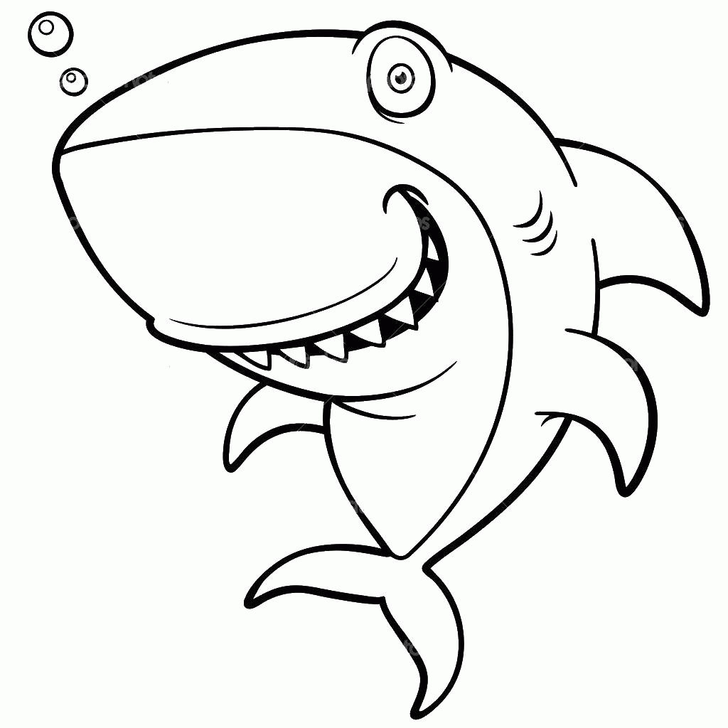 Название: Раскраска Прикольная акула. Категория: . Теги: .