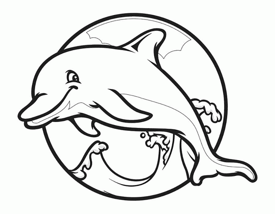 Название: Раскраска Подводный мир и дельфин. Категория: . Теги: .