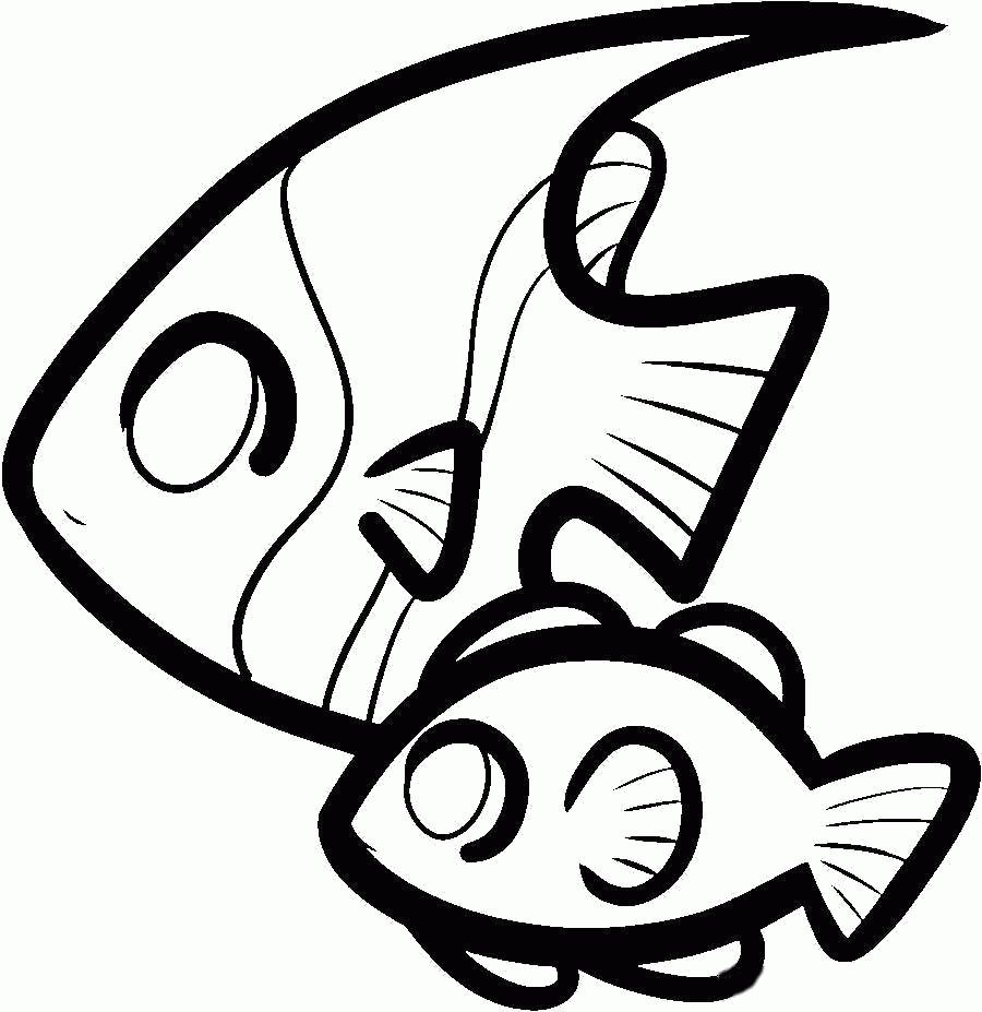 Раскраска Раскраска  рыбы две рыбы контур для вырезания из бумаги. Скачать Рыбы.  Распечатать Морские животные Скачать .  Распечатать 