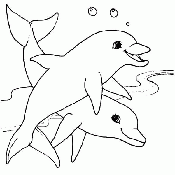 Название: Раскраска Дельфинчики играют под водой. Категория: . Теги: .