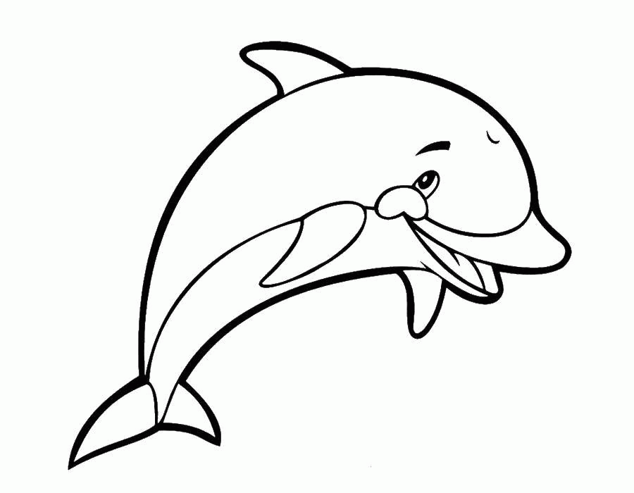 Название: Раскраска Улыбающийся дельфин. Категория: . Теги: .