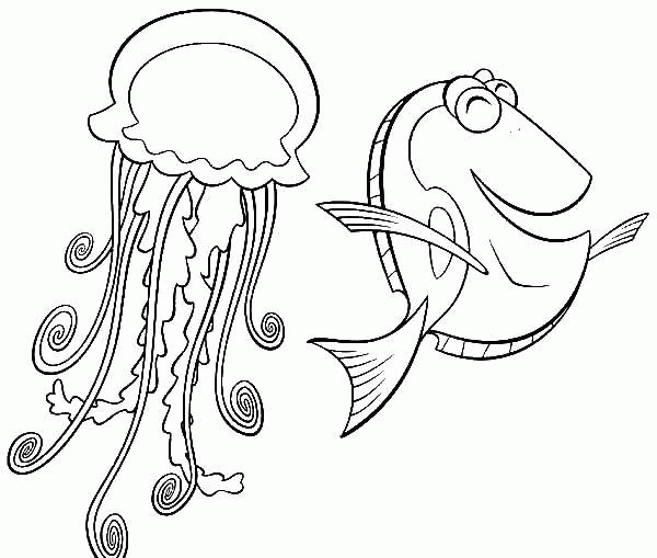 Название: Раскраска Рыбка, медуза. Категория: . Теги: .