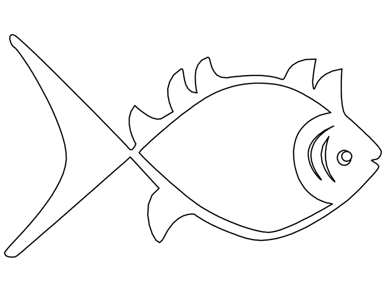 Раскраска Раскраски рыбы рыба трафарет для вырезания из бумаги Скачать .  Распечатать 
