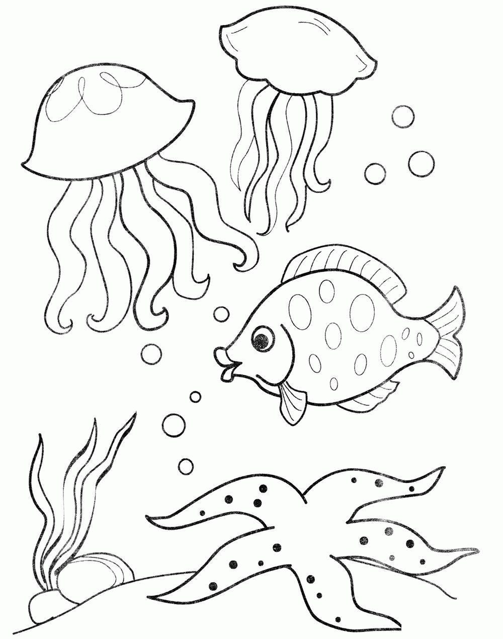 Название: Раскраска Раскраски подводный мир детская раскраска подводный мир,  рыбы,  медузы,  растения. Категория: . Теги: .