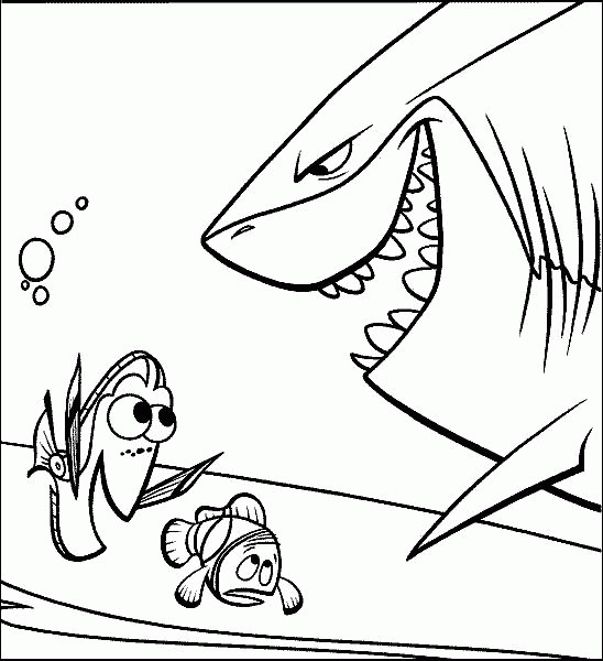 Название: Раскраска Акула и маленькие рыбки. Категория: . Теги: .
