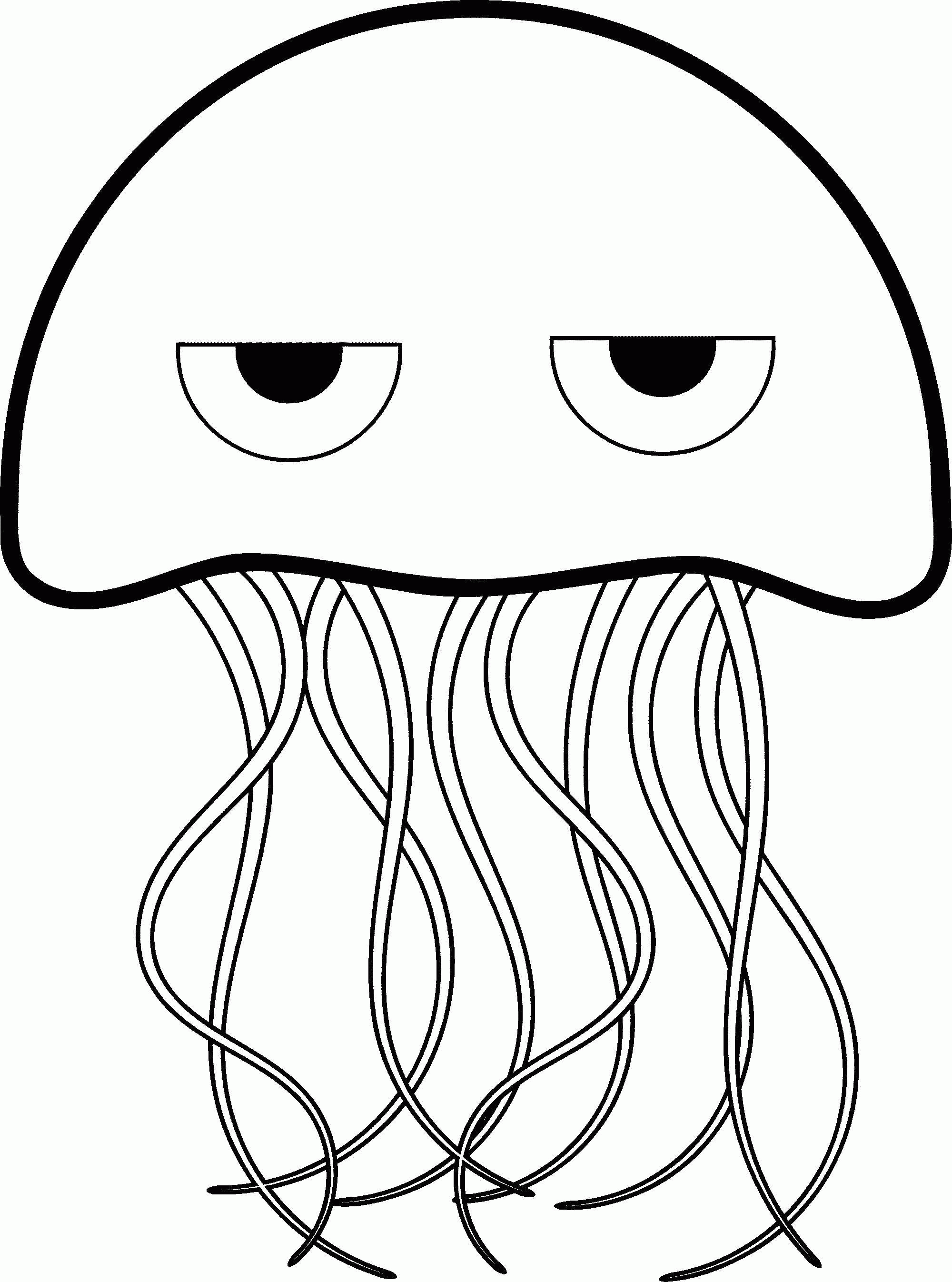 Название: Раскраска Недовольная медуза. Категория: . Теги: .