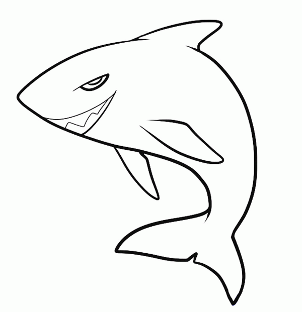 Название: Раскраска Простая акула. Категория: . Теги: .