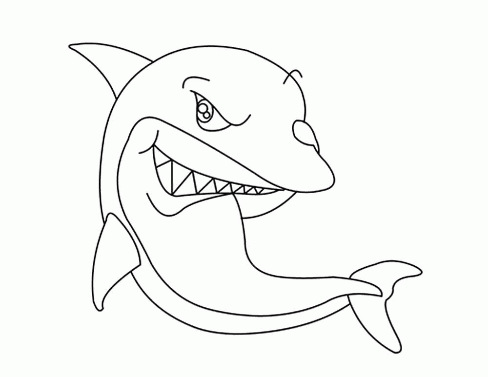 Название: Раскраска Хитрая акула. Категория: . Теги: .