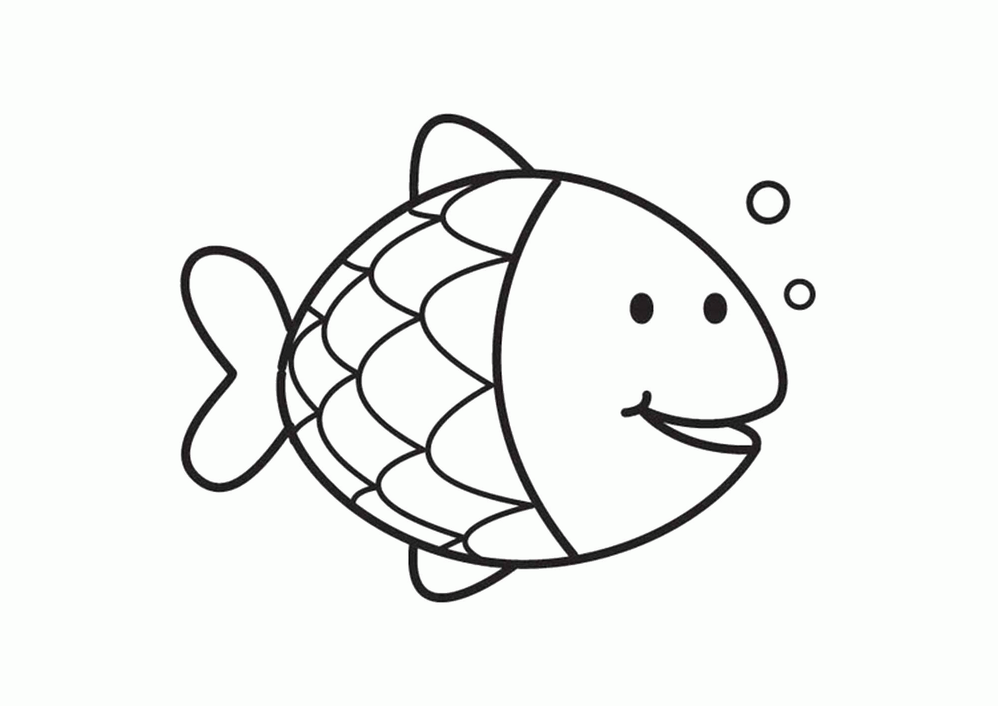 Раскраска Раскраска Рыбка пускает пузырьки Скачать Подводный мир, рыба.  Распечатать ,рыбы, Скачать .  Распечатать 