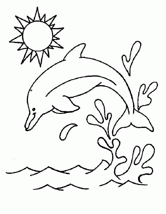 Название: Раскраска Солнце и дельфин. Категория: . Теги: .